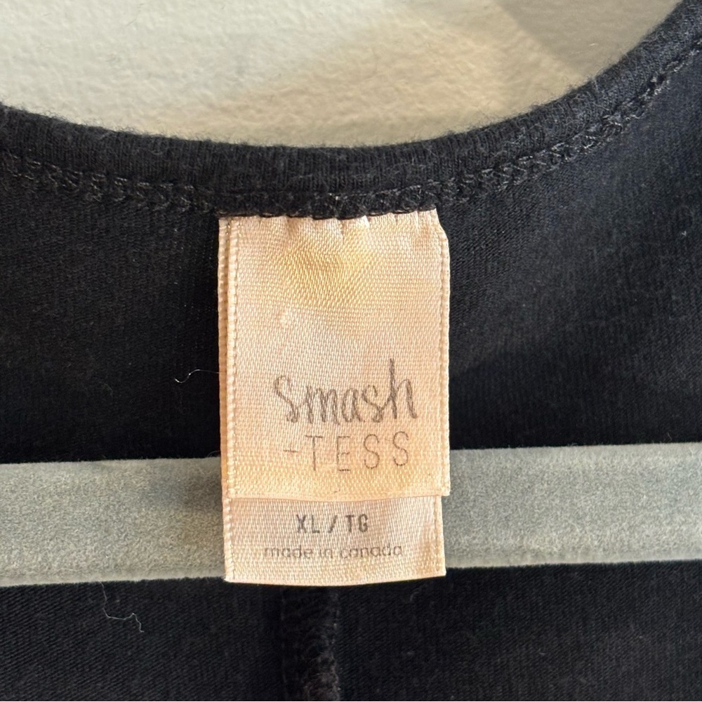 Smash + Tess Sz XL Classic Black Jumpsuit Athleisure Long Sleeve V-Neck Soft - Picture 4 of 7